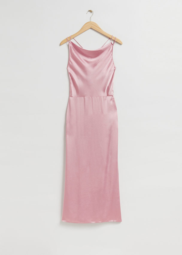 & Other Stories Cowl-neck Satin Dress Dusty Pink