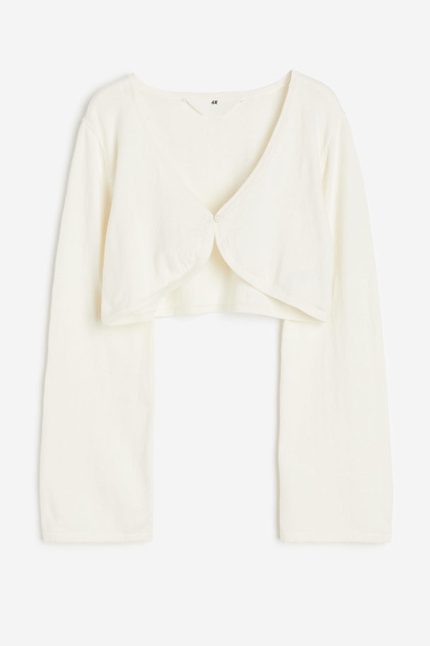 H&M Fine-knit Cotton Bolero White