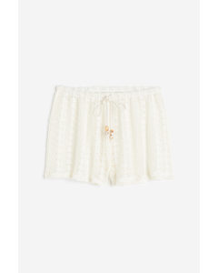 Crochet-look Beach Shorts White