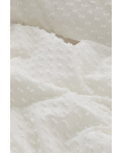 Plumeti-weave Single Duvet Cover Set White