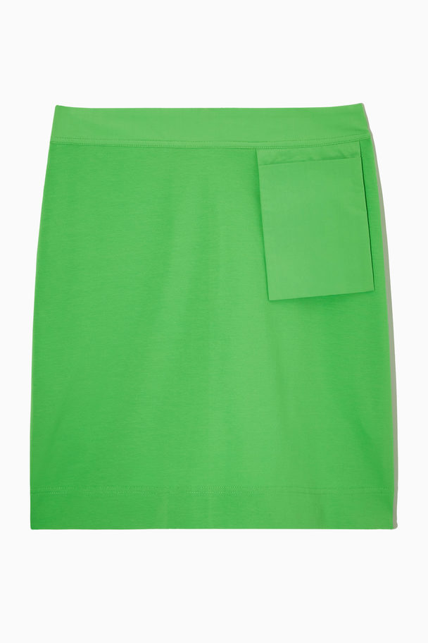 COS Jersey Mini Skirt Bright Green