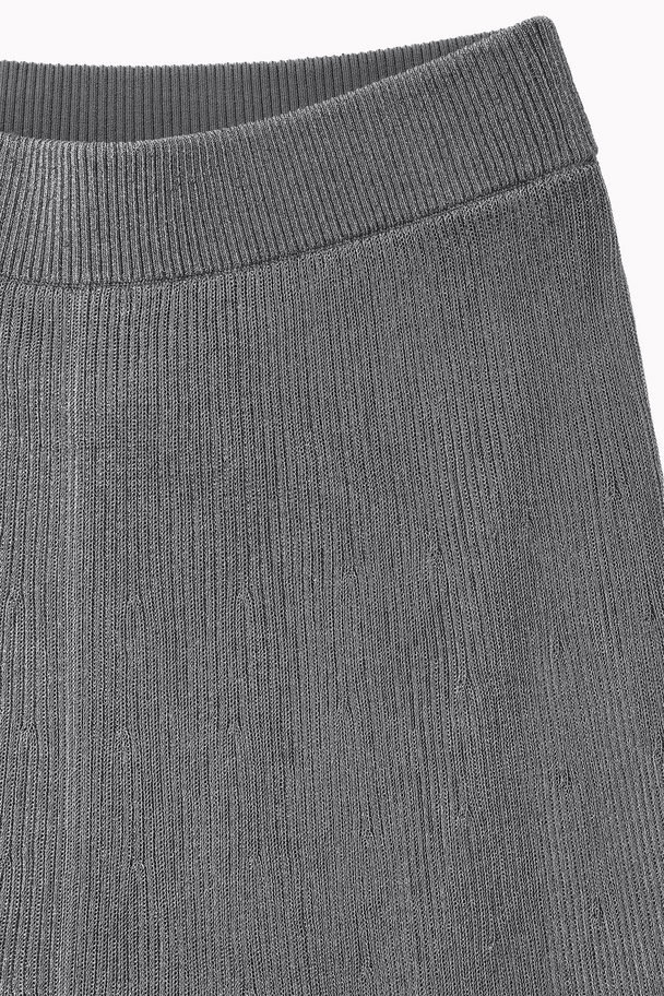 COS Sparkly Ribbed-knit Maxi Skirt Dark Grey