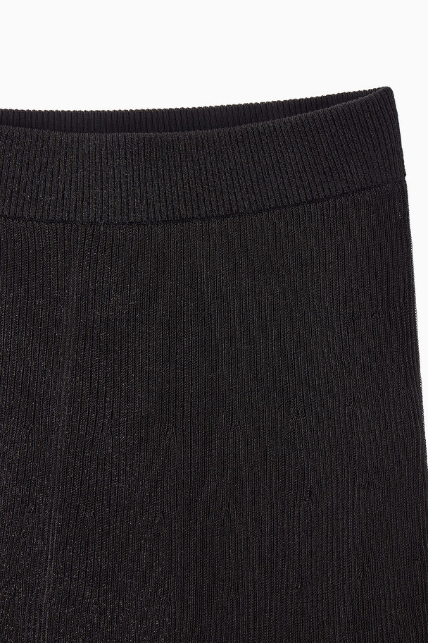 COS Sparkly Ribbed-knit Maxi Skirt Black