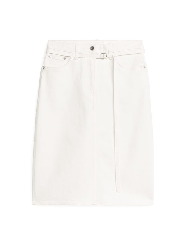 ARKET Midi Denim Skirt White