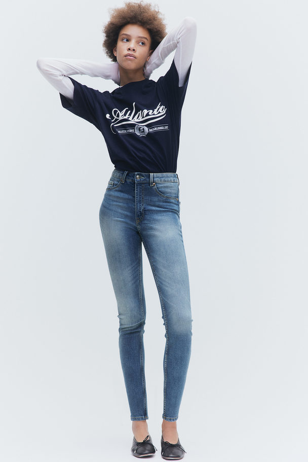 H&M Skinny High Jeans Denimblå