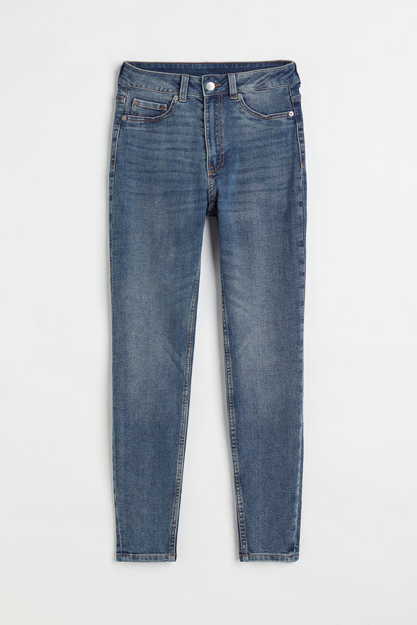 H&M Skinny High Jeans Donker Denimblauw