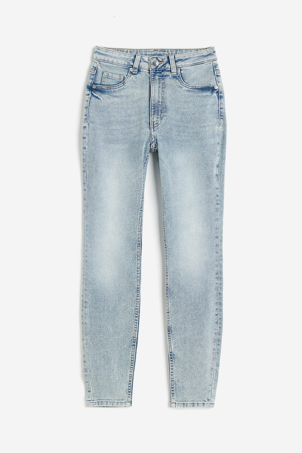 H&M Skinny High Jeans Bleek Denimblauw