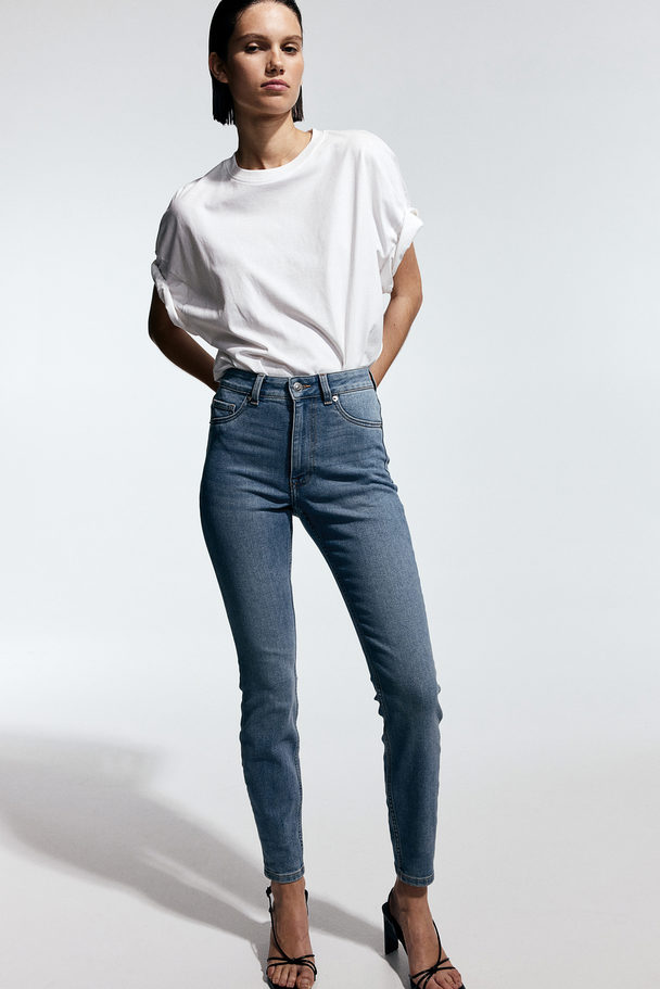 H&M Skinny High Jeans Helles Denimblau