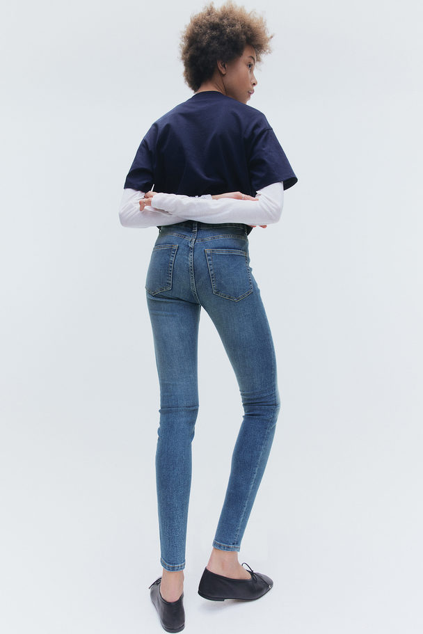 H&M Skinny High Jeans Denimblå