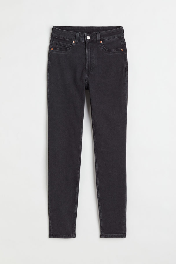 H&M Skinny High Jeans Dunkelgrau