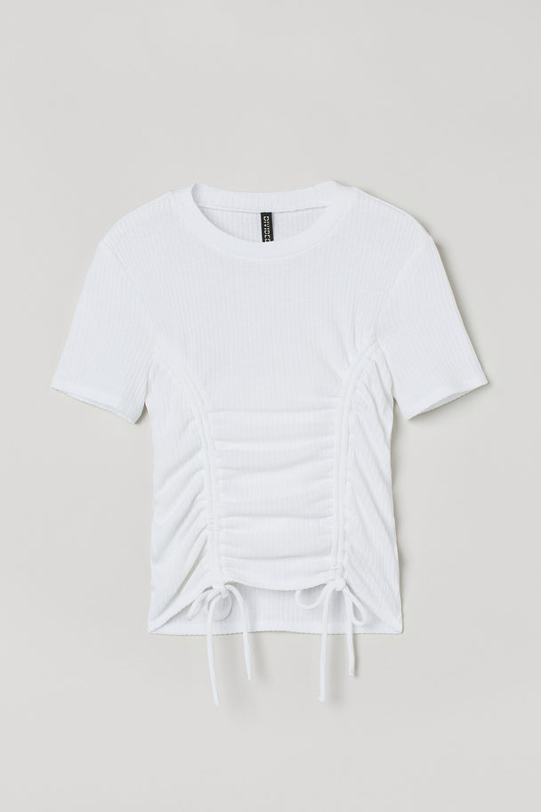 H&M Shirt mit Tunnelzug Weiß
