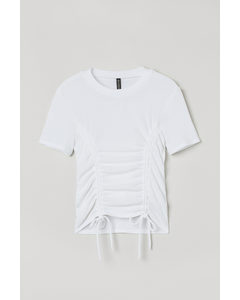 Shirt mit Tunnelzug Weiß