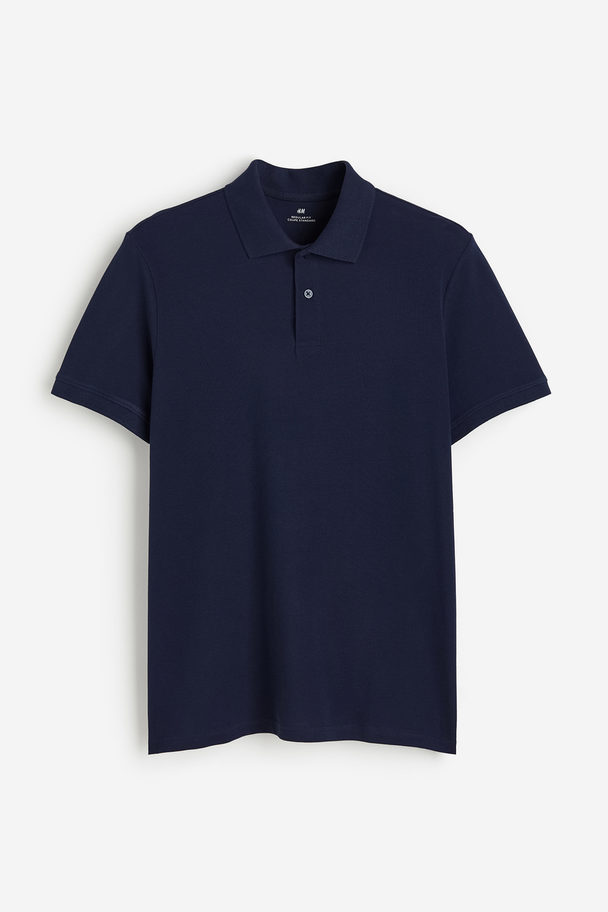 H&M Piqué Poloshirt - Regular Fit Marineblauw