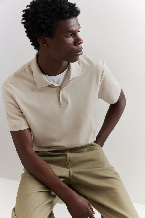 H&M Piqué Poloshirt - Regular Fit Beige