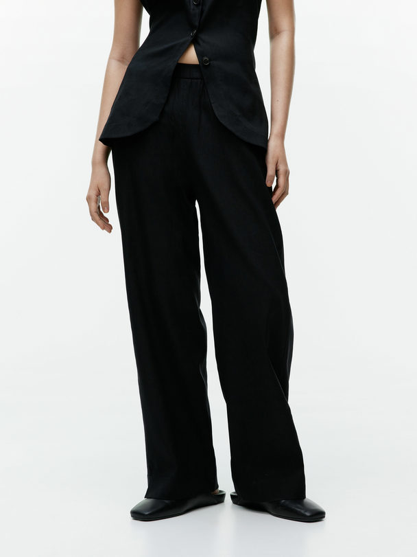 ARKET Linen-blend Trousers Black