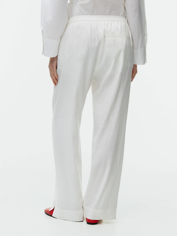 ARKET Linen-blend Trousers White
