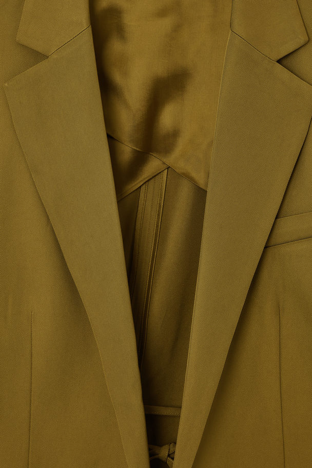 COS Oversized Tie-front Blazer Khaki Green