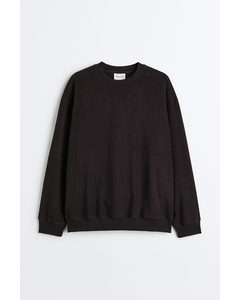 Pocket-detail Fleece Sweatshirt Black