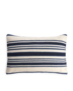 Wool Blend Cushion Cover 40 X 60 Cm Beige/blue