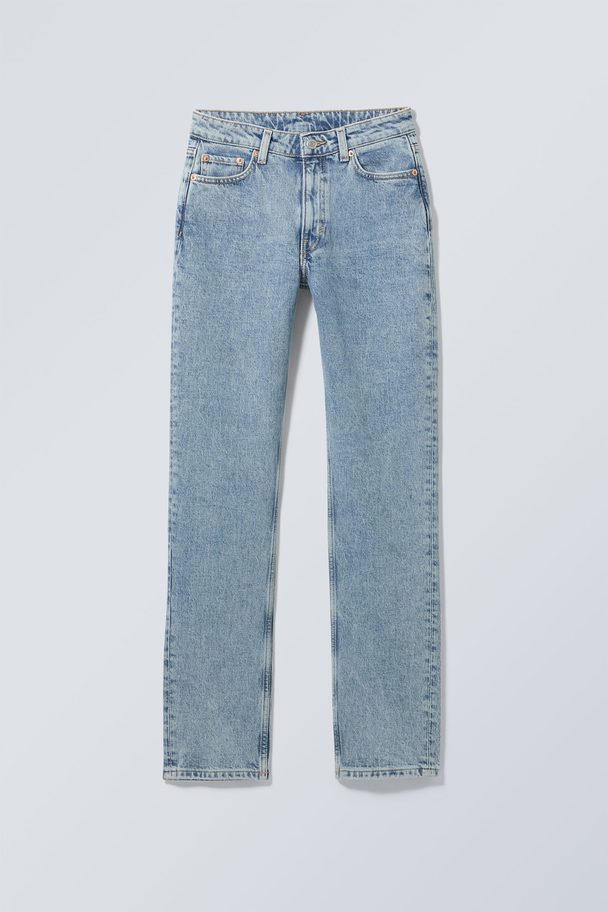 Weekday Gladde Hoge Slim Jeans Hemelsblauw