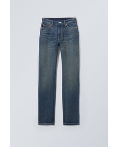Bløde Slim-fit Jeans Med Høj Talje Swamp Blue