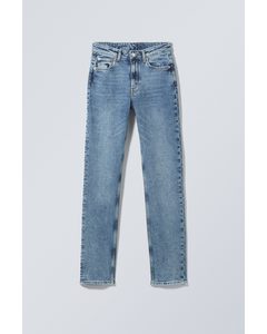 Jeans Smooth mit schmaler Passform und hohem Bund Winterblau