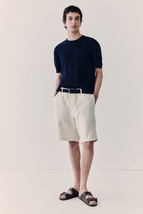 H&M Leinenshorts in Regular Fit Weiß