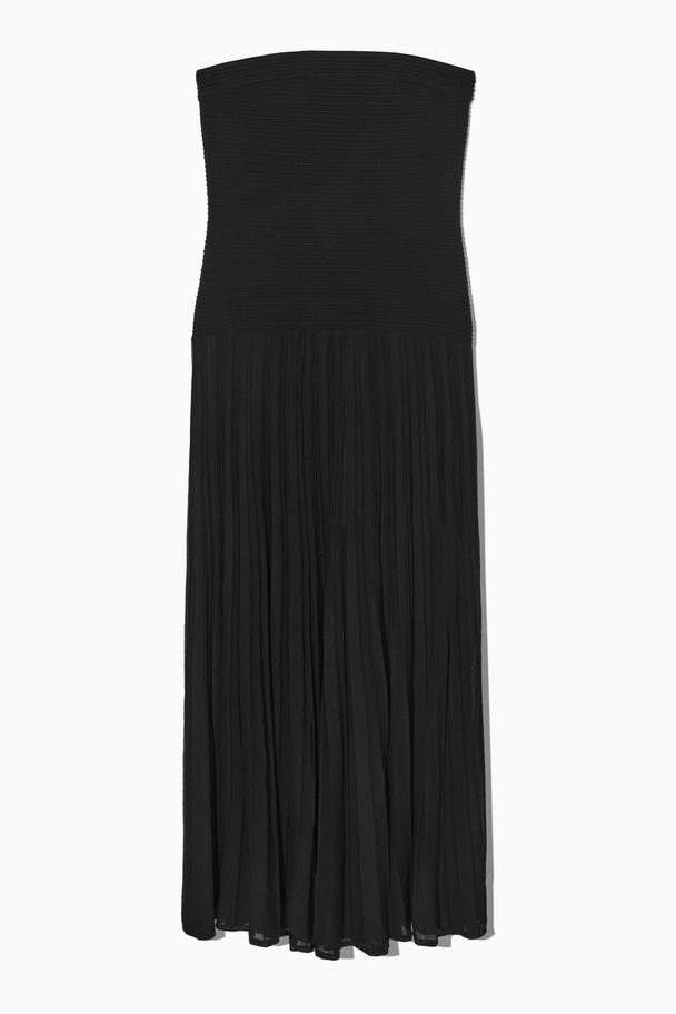 COS Knitted Bandeau Maxi Dress Black