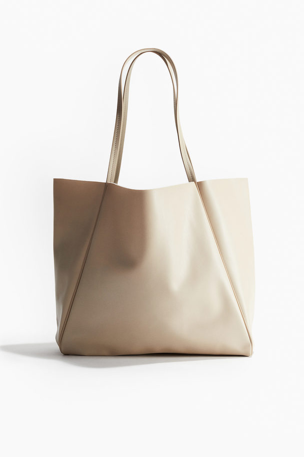 H&M Shopper Med Coated Overflade Lys Beige