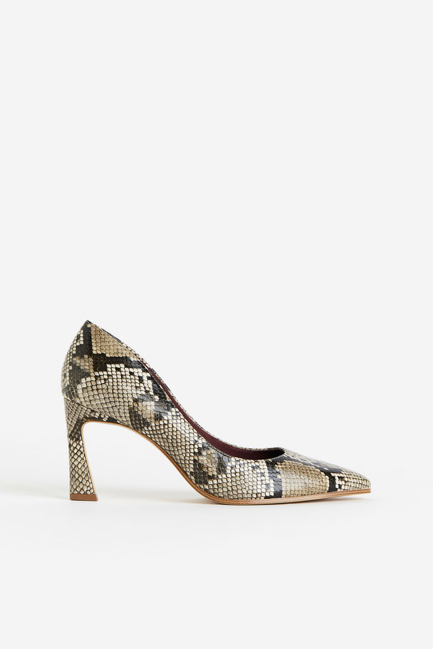 H&M Court Shoes Beige/snakeskin-patterned
