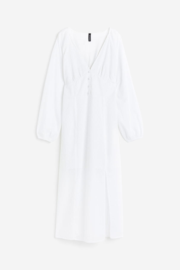 H&M Kleid mit Ballonärmeln Weiß