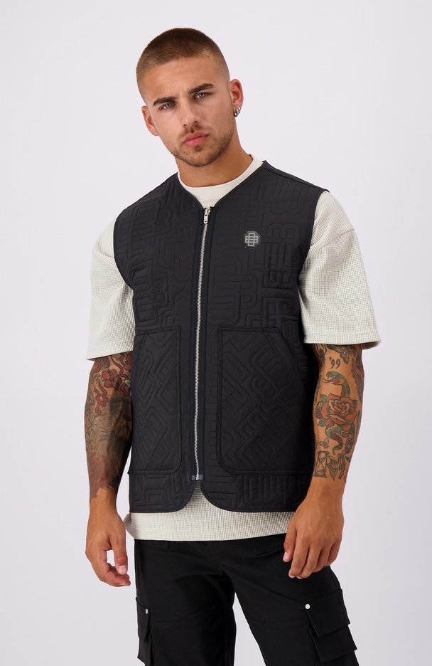 Black Bananas MONOGRAM QUILTED VEST Schwarz