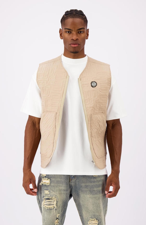 Black Bananas MONOGRAM QUILTED VEST Braun