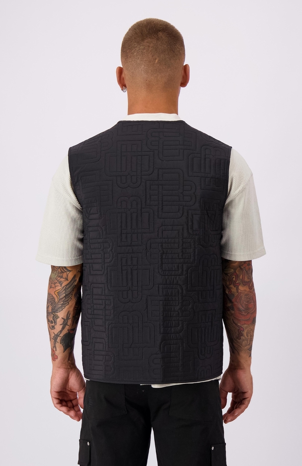 Black Bananas MONOGRAM QUILTED VEST Schwarz