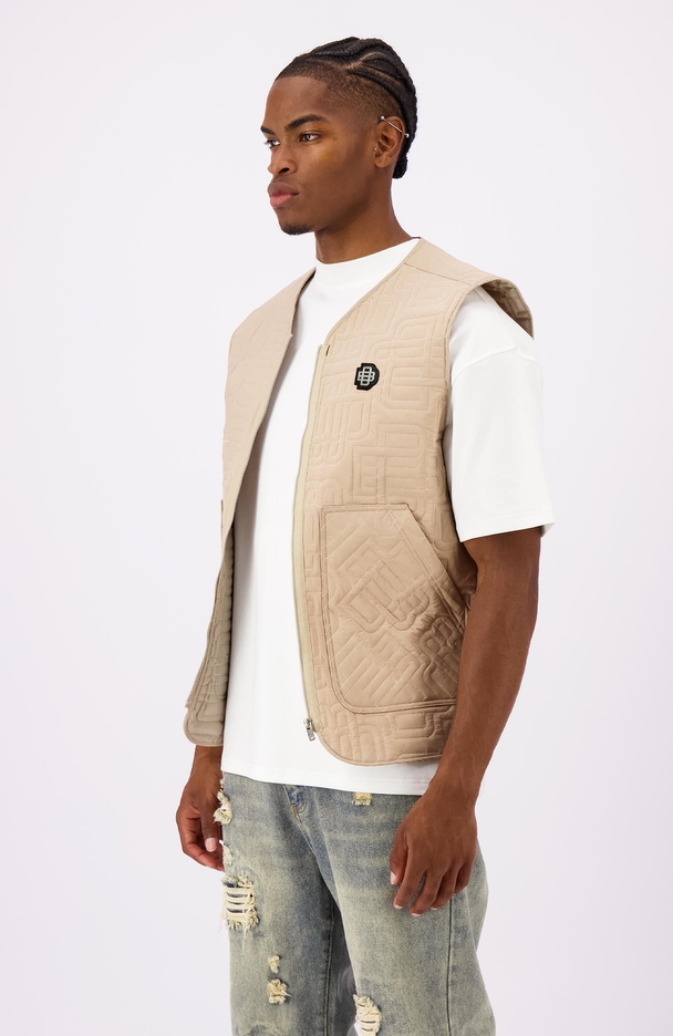 Black Bananas MONOGRAM QUILTED VEST Braun