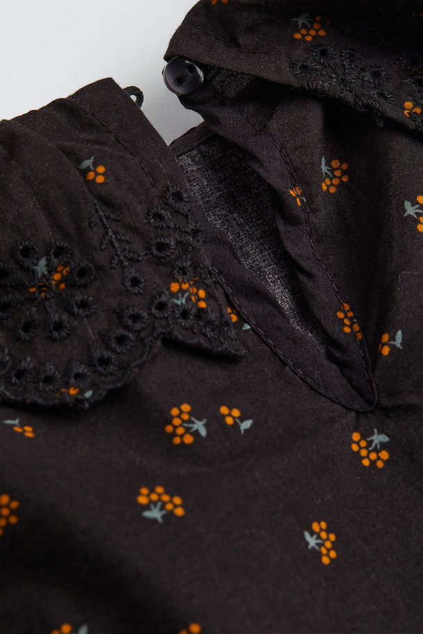H&M 2-piece Set In Cotton Black/dark Beige