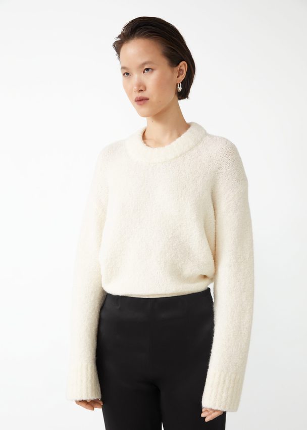 & Other Stories Relaxed Wool Knit Sweater Cream