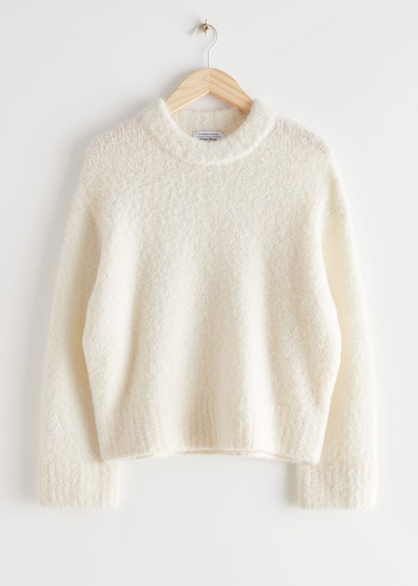 & Other Stories Relaxed Wool Knit Sweater Cream