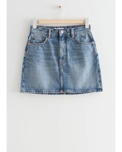 5-pocket Denim Mini Skirt New Blue