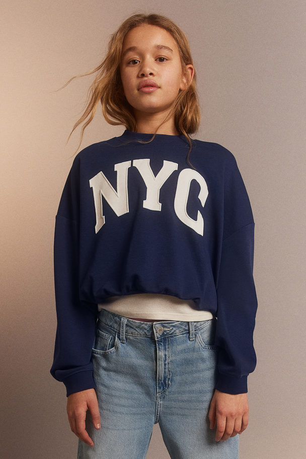 H&M Sweatshirt Navy Blue/nyc