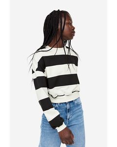 Sweatshirt White/black Striped