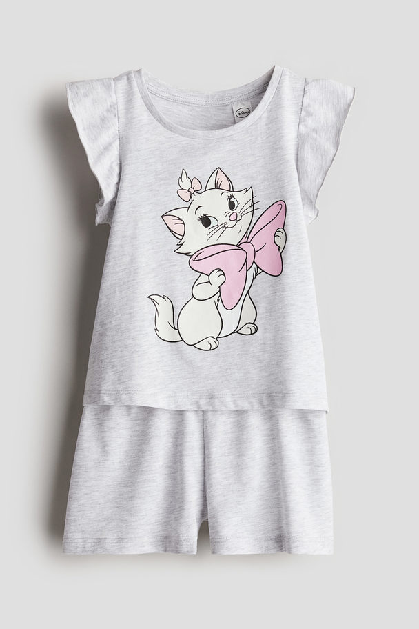 H&M Printed Pyjamas Light Grey Marl/aristocats