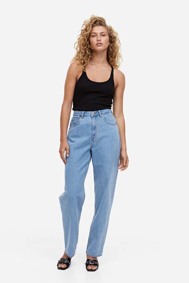 H&M 90s Baggy Ultra High Waist Jeans Denimblå