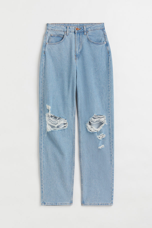 H&M 90s Baggy Ultra High Waist Jeans Denimblå