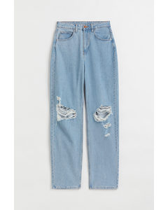 90s Baggy Ultra High Waist Jeans Denimblå