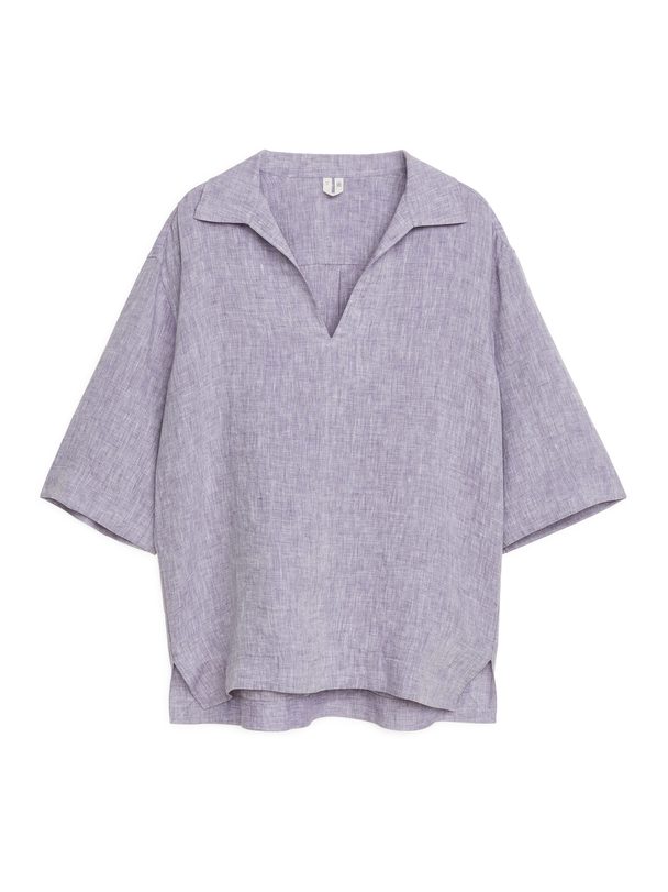 Arket Linen Pop-over Shirt Lilac