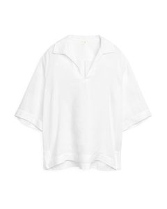 Linen Pop-over Shirt White