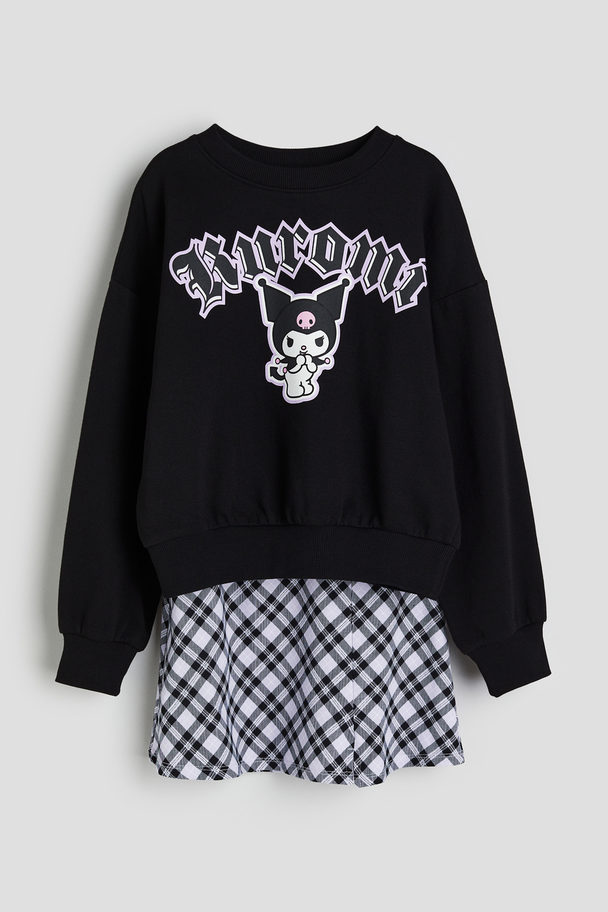 H&M Tweedelige Set - Sweater En Rok Zwart/kuromi