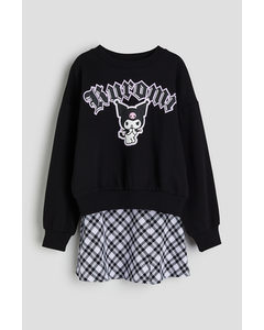 Tweedelige Set - Sweater En Rok Zwart/kuromi