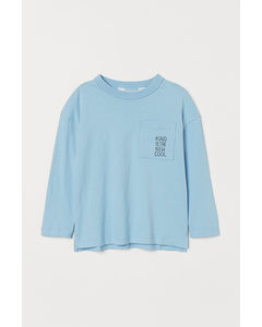 Tricot Shirt Met Zak Blauw/kind Is The New Cool